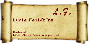 Luria Fabiána névjegykártya